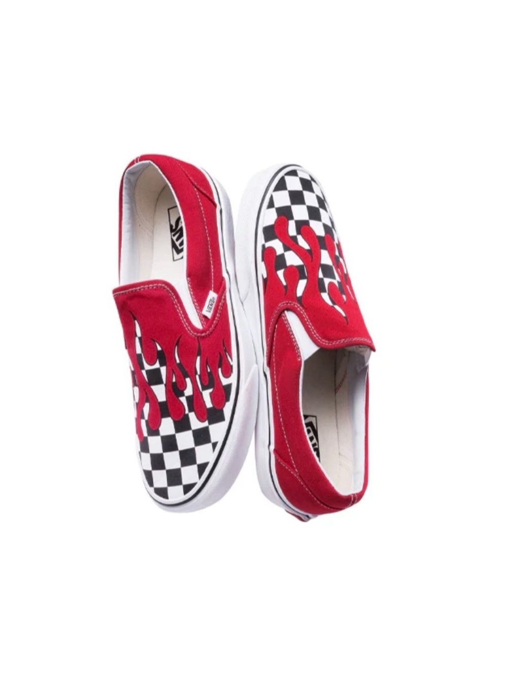 Vans cheeked flames slip ons